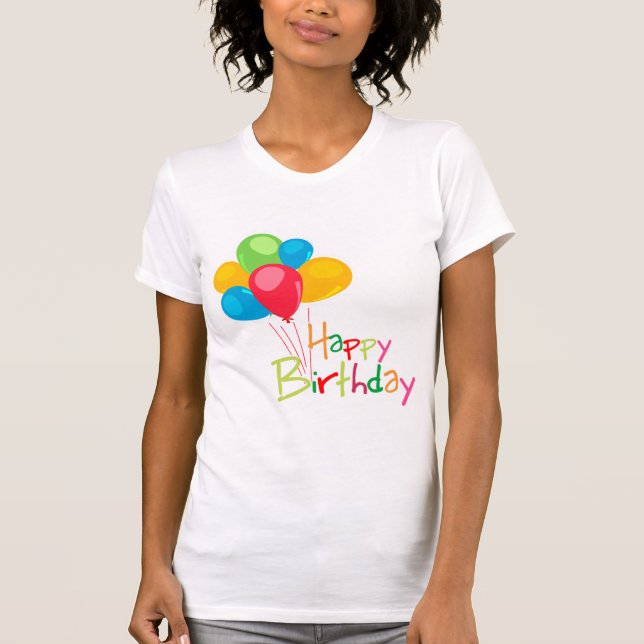 Camiseta Balões Feliz Aniversário (Frente)