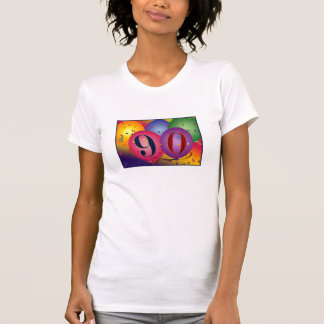 Camiseta Balões felizes do aniversário do 90