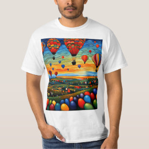 Camiseta Balões sobre a paisagem 1