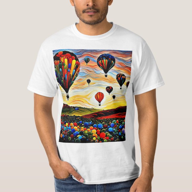 Camiseta Balões sobre a paisagem 2 (Frente)