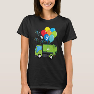 Camiseta Balões verdes de veículos de 5 de Aniversário do C