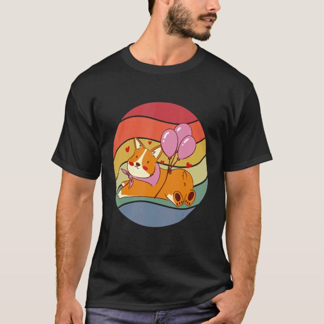 Camiseta Balões Vintage Corgi (Frente)