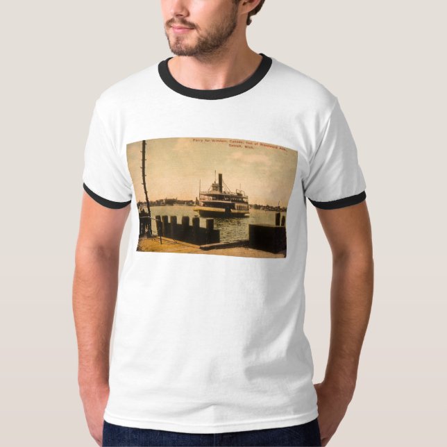 Camiseta Balsa a Windsor, Canadá de Detroit, Michigan (Frente)