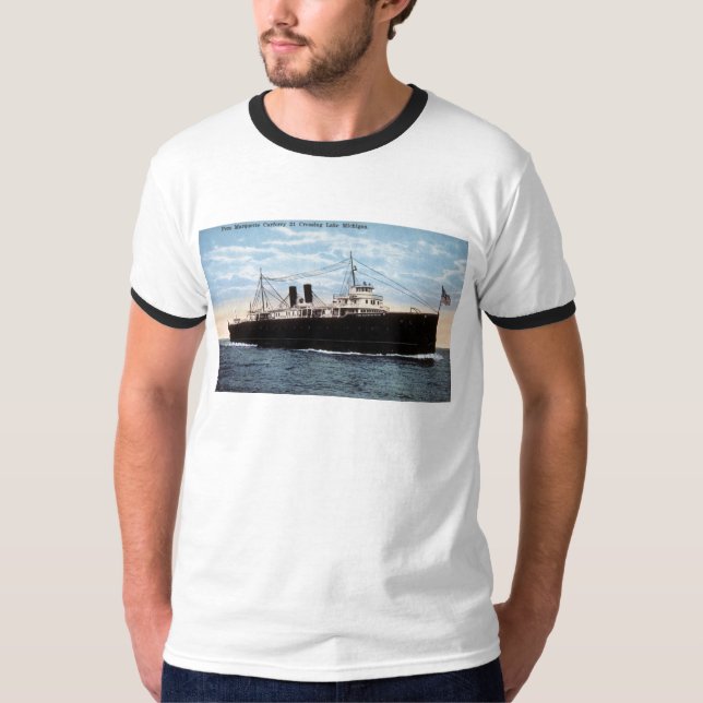 Camiseta Balsa de carro 21 o Lago Michigan de cruzamento de (Frente)