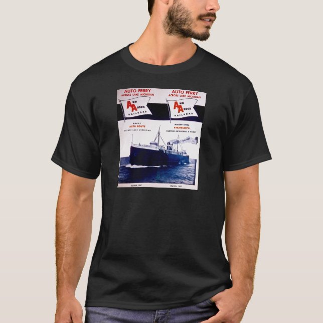 Camiseta Balsa de carro o Lago Michigan da estrada de ferro (Frente)