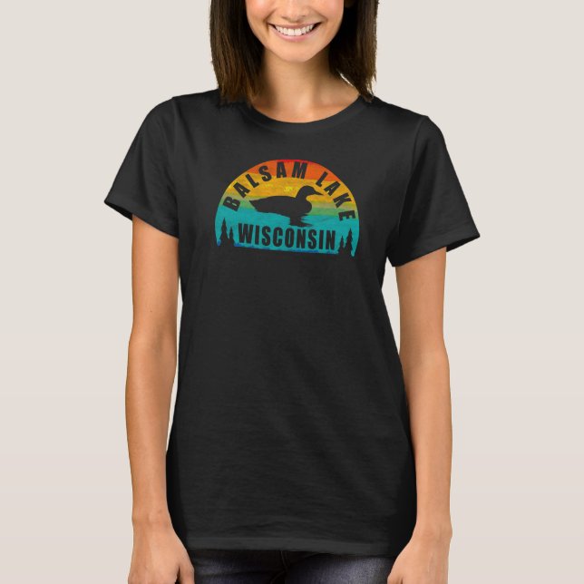 Camiseta Balsam Lake Norte Wisconsin Sunset Loon (Frente)