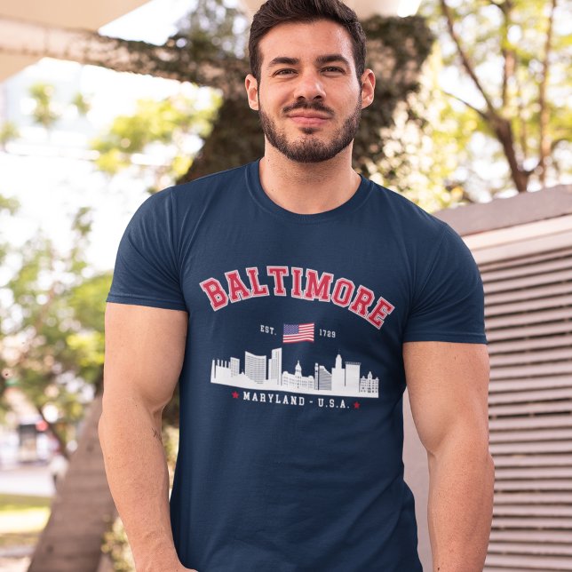 Camiseta Baltimore Maryland Modern Skyline city (Criador carregado)