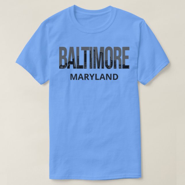 Camiseta Baltimore Maryland Skyline Pride I (Frente do Design)
