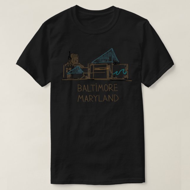 Camiseta Baltimore National Aquarium em Maryland (Frente do Design)