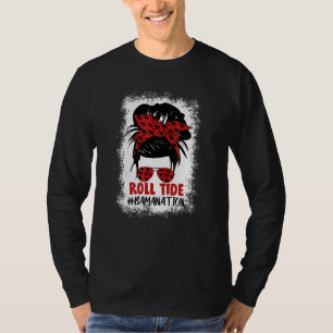 Camiseta Bamanation Roll Tide Alabama Messy Bun Hair Graphi
