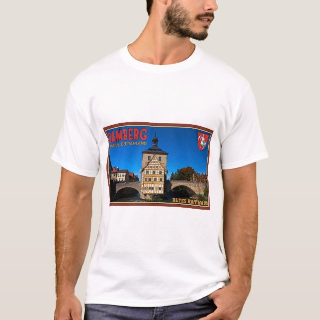 Camiseta Bamberga - paisagem de Altes Rathaus (Frente)