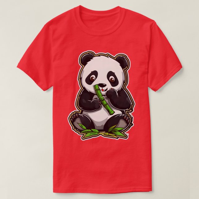 Camiseta Bambu Ama Endevando Panda Comendo 2 (Frente do Design)