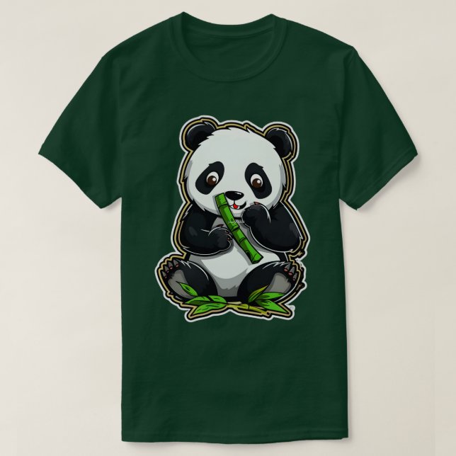 Camiseta Bambu Ama Endevando Panda Comendo 2 (Frente do Design)
