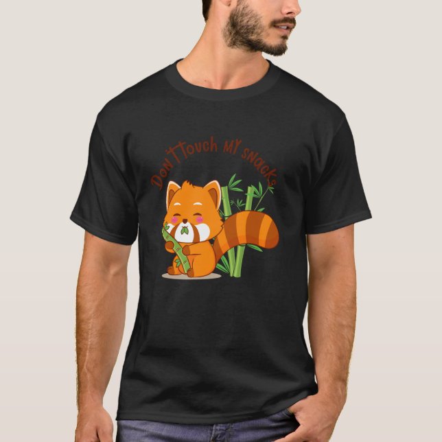 Camiseta bambu comendo urso fofo (Frente)