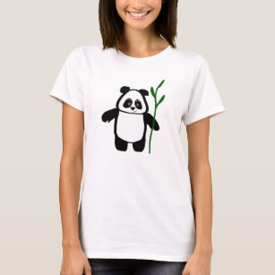 Camiseta Bambu o Tshirt das senhoras da panda