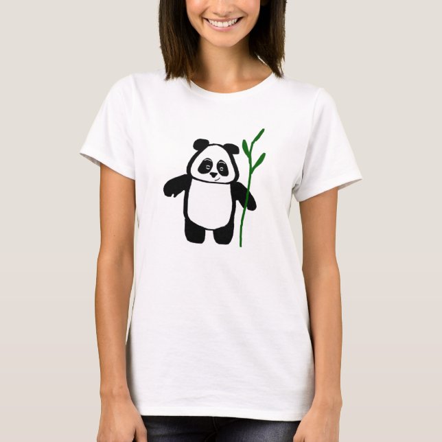 Camiseta Bambu o Tshirt das senhoras da panda (Frente)