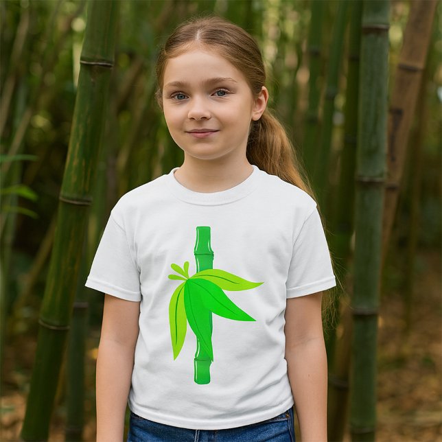 Camiseta Bambu Verde com Folhas Tropicais (Criador carregado)