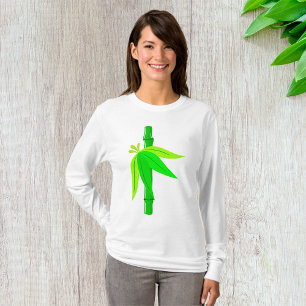 Camiseta Bambu Verde com Folhas Tropicais