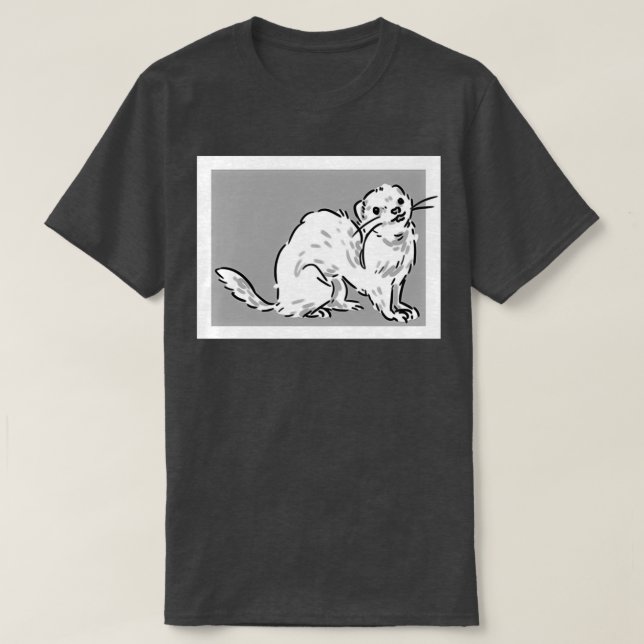 Camiseta BampW Ferret (Frente do Design)
