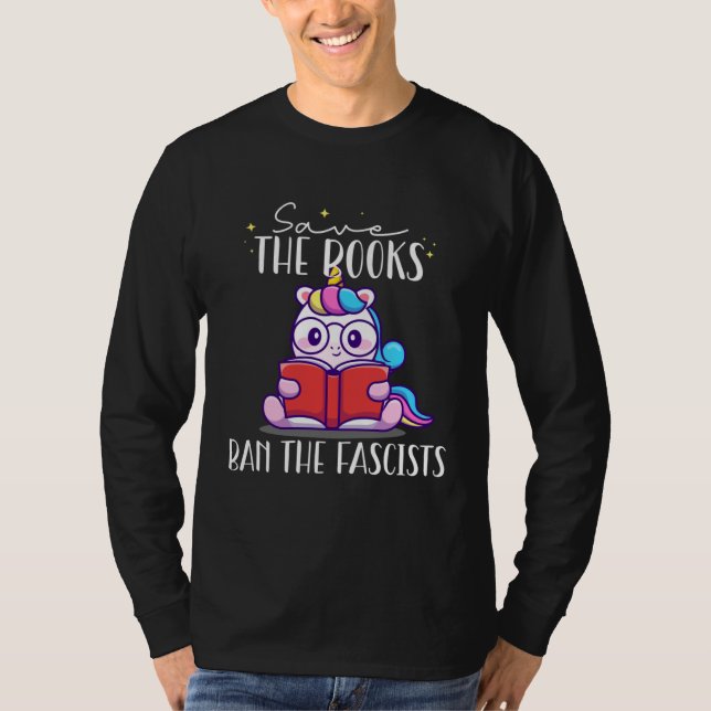Camiseta Ban The Fascists Save The Books Book Reading Unico (Frente)