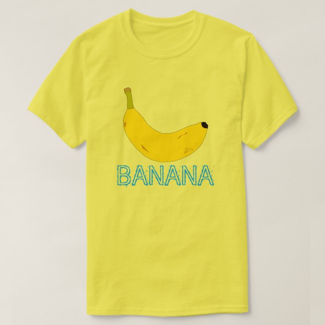 CAMISETA BANANA AMARELA E TEXTO AZUL (Frente do Design)