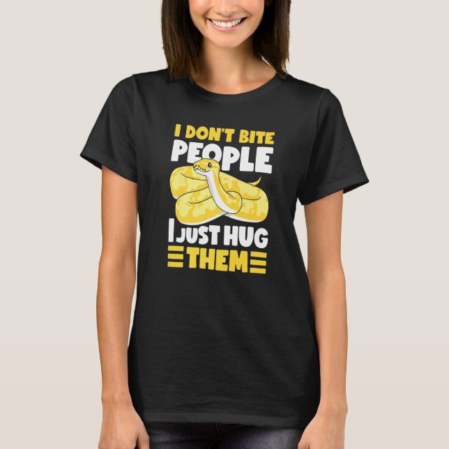 Camiseta Banana Ball Python I Don't Bite People I Just Hug  (Frente)