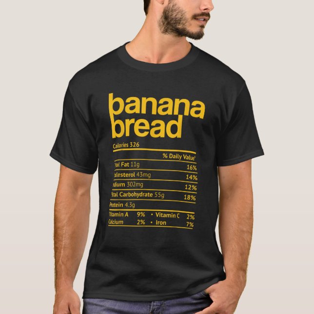 Camiseta Banana Bread Nutrition Facts Funny Thanksgiving Ch (Frente)
