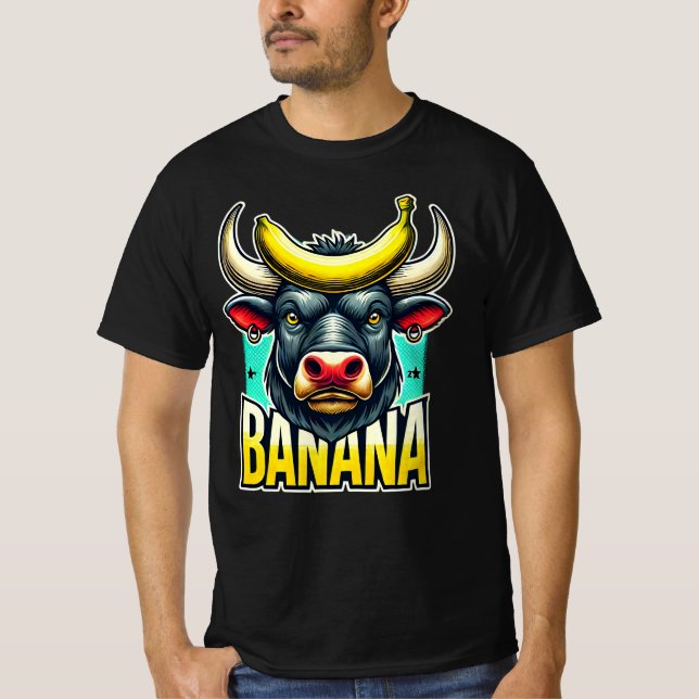 Camiseta Banana Bull - absurdes Tierdesign für Witzbolde (Frente)