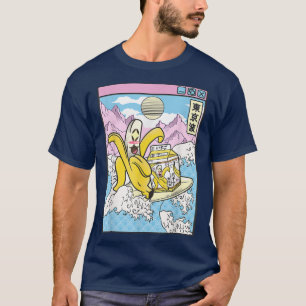 Camiseta Banana com Cartonagem de Leite Navegando no Japão 