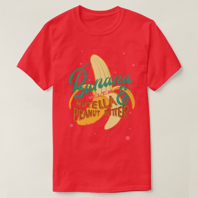 Camiseta Banana com manteiga de amendoim Nutella (Frente do Design)