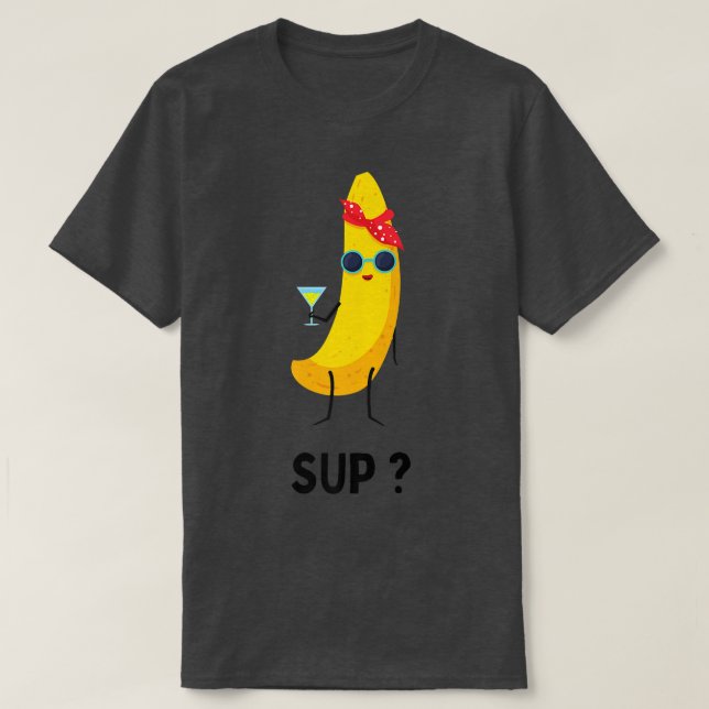 Camiseta Banana com óculos vegetarianos frutas veganos bana (Frente do Design)