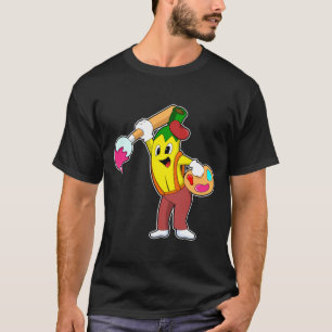 Camiseta Banana como Pincel com Pincel de Tinta