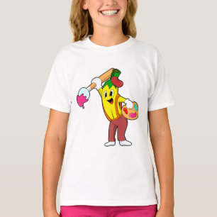 Camiseta Banana como Pincel com Pincel de Tinta