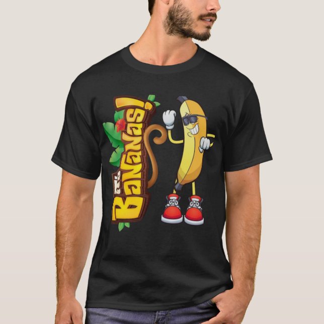 Camiseta Banana dançante, cartografia engraçada de banana (Frente)