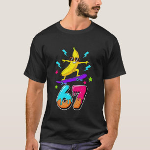 Camiseta Banana de Skate 67 Divertido 67º Dia de Escola