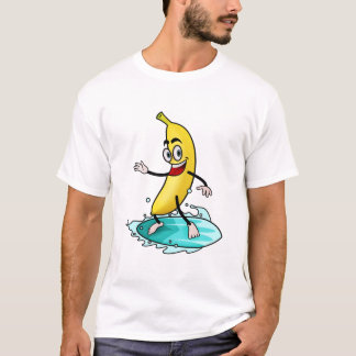 Camiseta Banana de surfe amarela