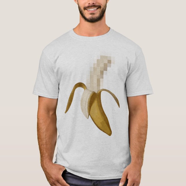 Camiseta Banana descascada censurada suja (Frente)