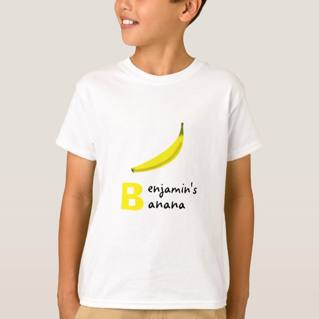 Camiseta Banana e a letra "B" do seu nome (Frente)