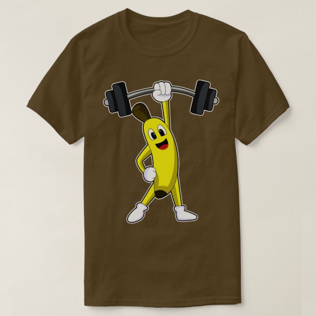 Camiseta Banana em Fortalecimento com Barbell (Frente do Design)