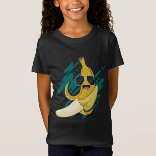 Camiseta Banana Engraçada Com Óculos Solares Fru Saudável E