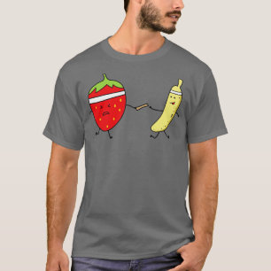Camiseta Banana Engraçada E Morango Correm Uma Maratona
