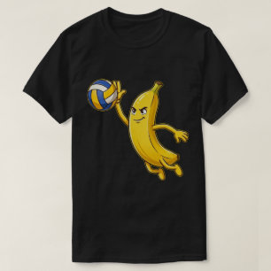 Camiseta Banana Engraçada Jogando Volei Gráfico Esporte Fof