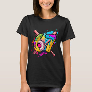 Camiseta Banana Engraçado de Beisebol 67 Sorvete Drip Meme