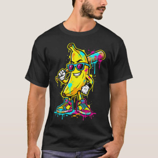 Camiseta Banana Funny Baseball Drip Sorvete Juventude Menin