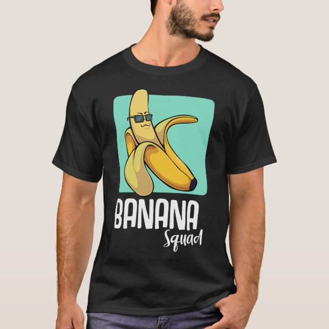 Camiseta Banana Funny Fruta Sobre Amigos Amarelos Tropicais (Frente)