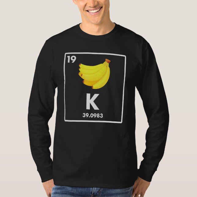 Camiseta Banana K Piada de potássio vegetariano (Frente)