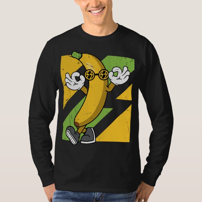Camiseta Banana legal com óculos de sol Tampa de Fruta de v (Frente)