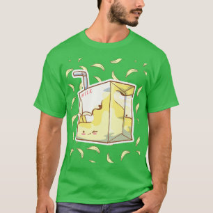 Camiseta Banana Milk Beber Japonês Kawaii