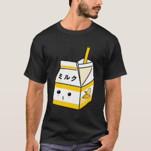 Camiseta Banana Milk Shake Kawaii Japonês Anime Fã Amarelo