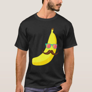Camiseta Banana Mustache Óculos de sol Vaga de verão Tropic